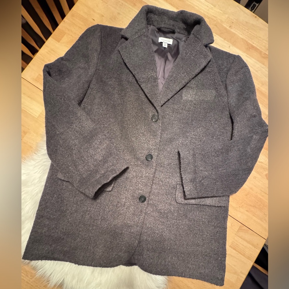 Topshop Charcoal Wool Blend Coat